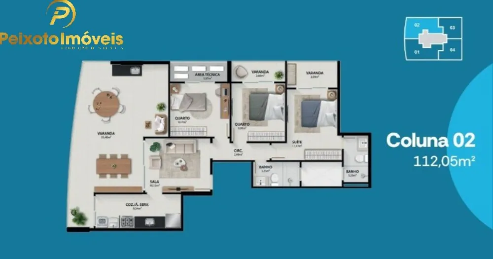 Apartamento, 3 quartos, 112 m² - Foto 1