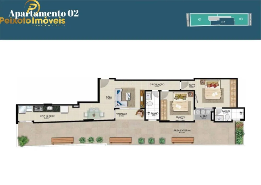Apartamento, 2 quartos, 118 m² - Foto 1