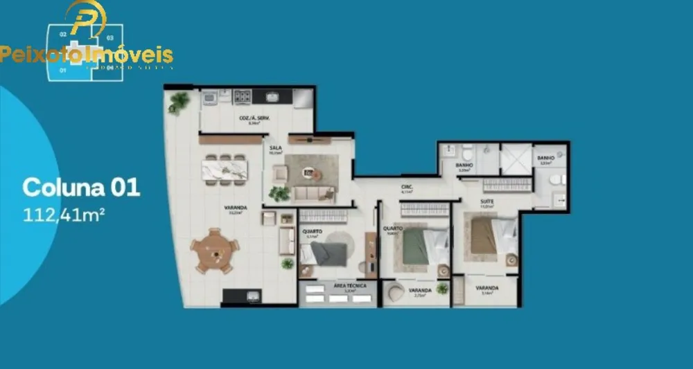 Apartamento, 3 quartos, 112 m² - Foto 3