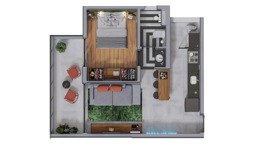 Apartamento, 1 quarto, 43 m² - Foto 2