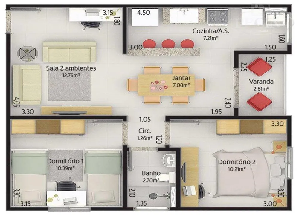 Apartamento, 2 quartos, 60 m² - Foto 11