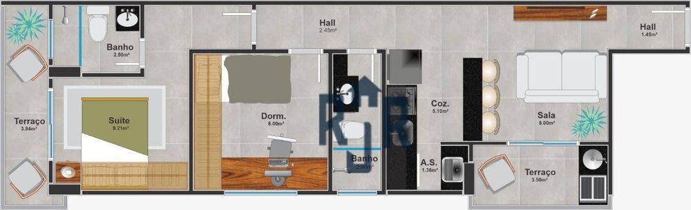 Apartamento, 2 quartos, 64 m² - Foto 1