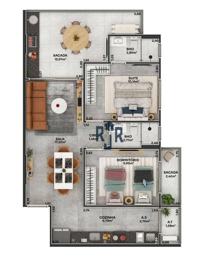 Apartamento, 2 quartos, 80 m² - Foto 3