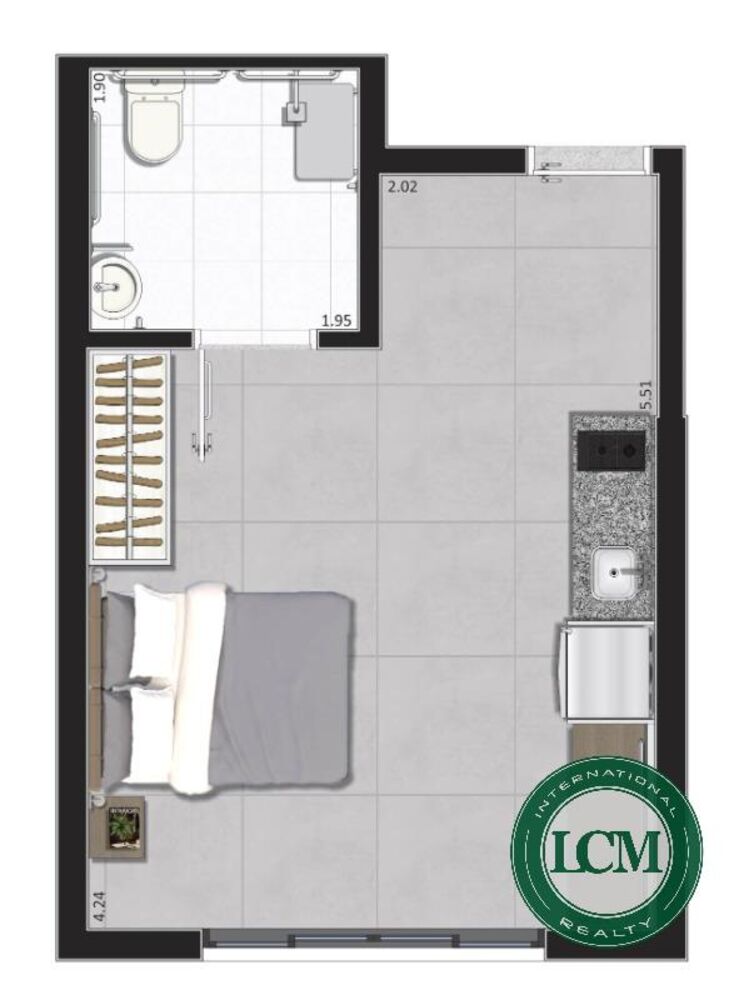 Apartamento, 1 quarto, 28 m² - Foto 11
