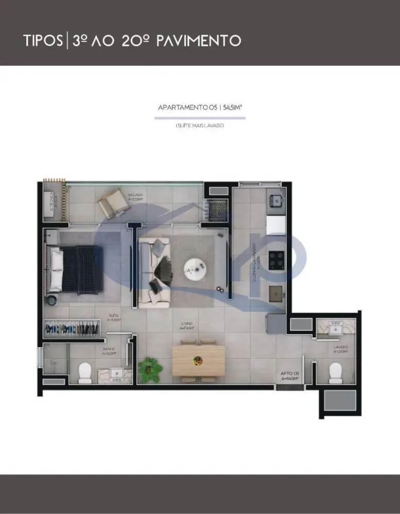Apartamento, 1 quarto, 54 m² - Foto 15