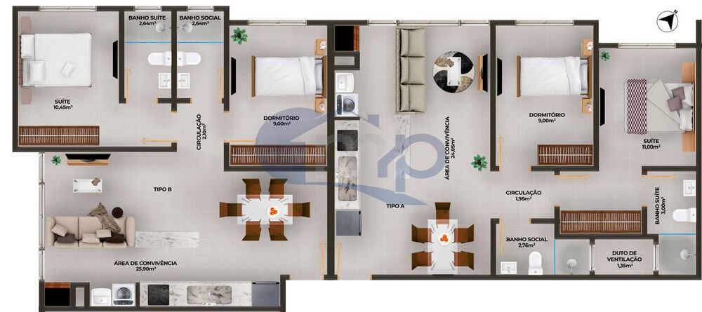Apartamento à venda com 2 quartos, 59m² - Foto 23