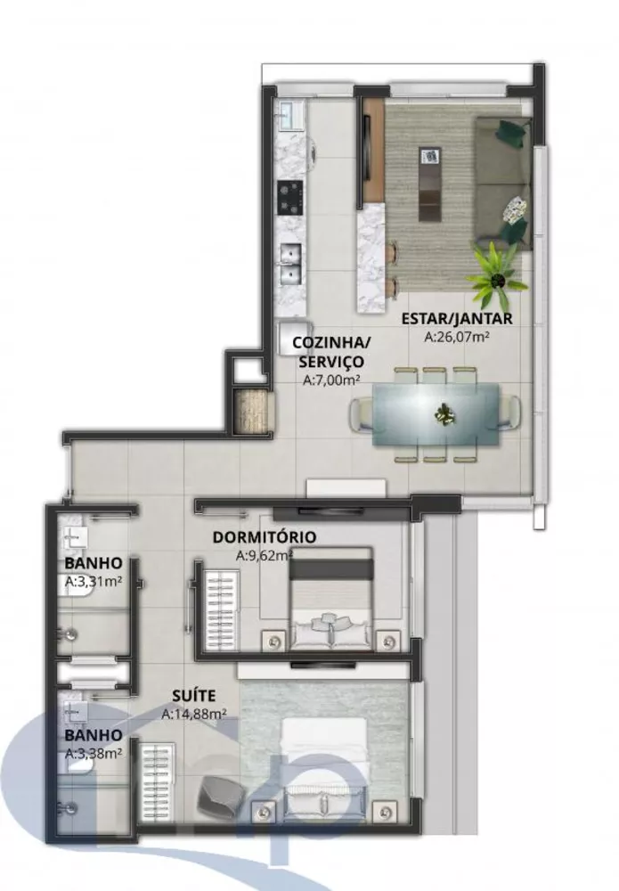 Apartamento à venda com 1 quarto, 50m² - Foto 10