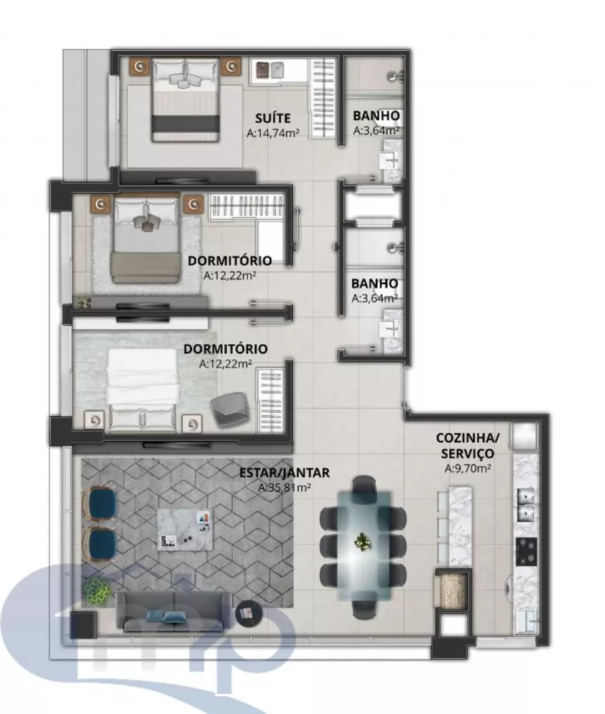 Apartamento à venda com 1 quarto, 50m² - Foto 13