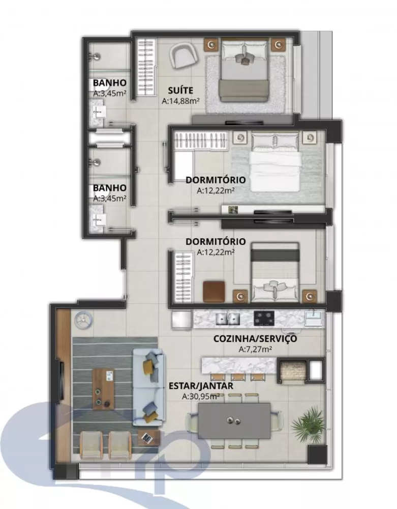 Apartamento à venda com 1 quarto, 50m² - Foto 11