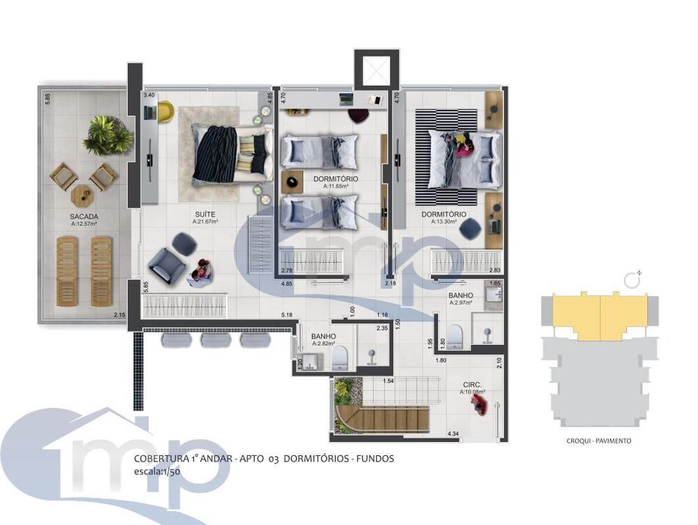 Apartamento, 2 quartos, 69 m² - Foto 2