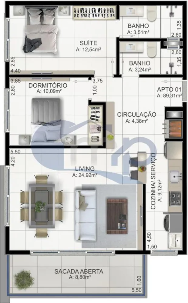 Apartamento, 2 quartos, 88 m² - Foto 15