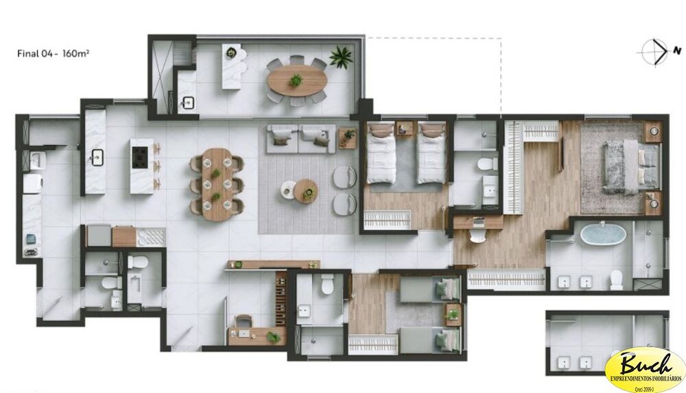 Apartamento, 3 quartos, 159 m² - Foto 1