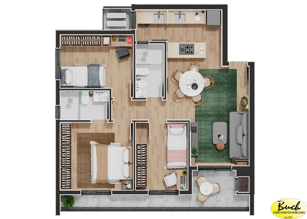 Apartamento, 3 quartos, 78 m² - Foto 3