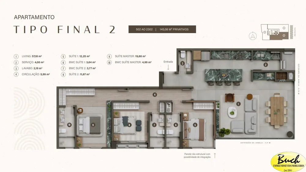 Apartamento, 3 quartos, 145 m² - Foto 6