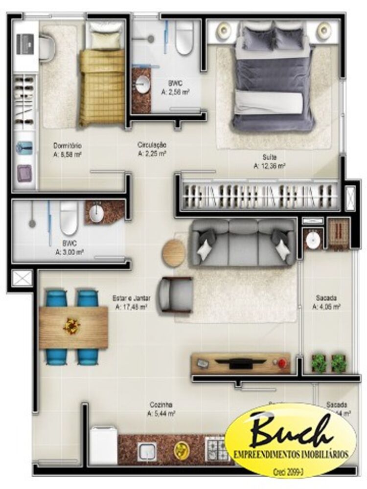 Apartamento, 2 quartos, 112 m² - Foto 1