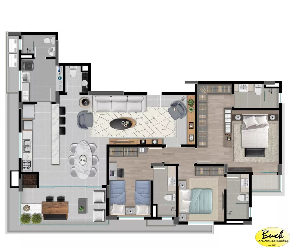 Apartamento à venda com 3 quartos, 124m² - Foto 6