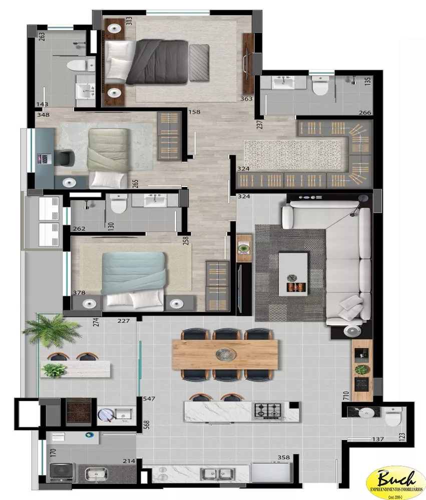 Apartamento à venda com 3 quartos, 124m² - Foto 7