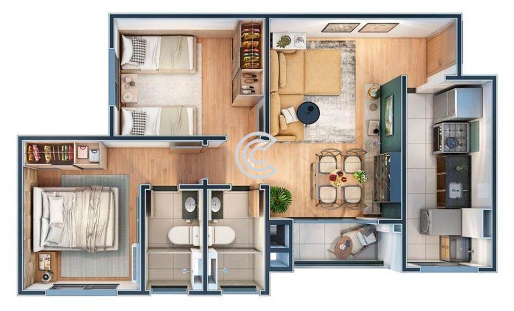 Apartamento à venda com 2 quartos, 54m² - Foto 1
