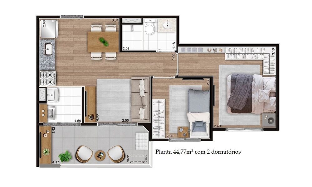 Apartamento à venda com 2 quartos, 44m² - Foto 11