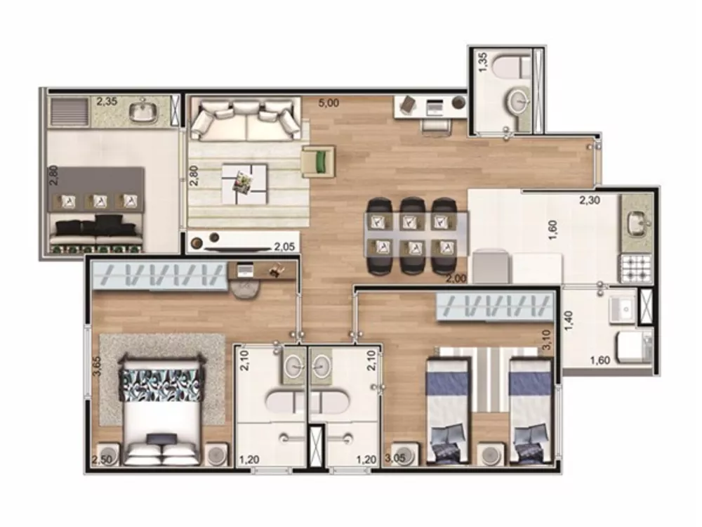 Apartamento, 2 quartos, 67 m² - Foto 3