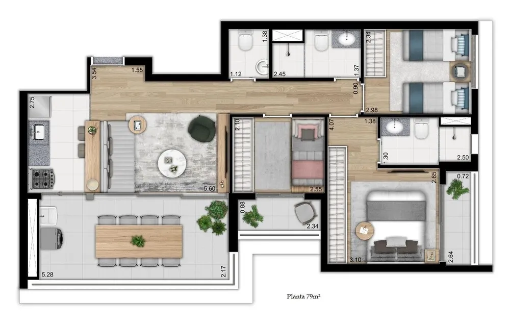 Apartamento, 2 quartos, 56 m² - Foto 11