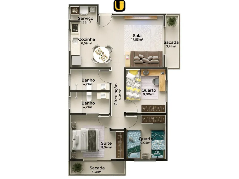 Apartamento, 3 quartos, 87 m² - Foto 7