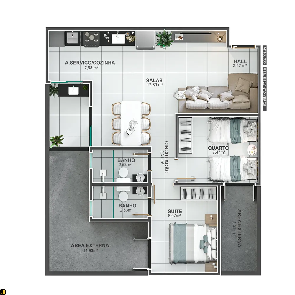 Apartamento, 2 quartos, 52 m² - Foto 7