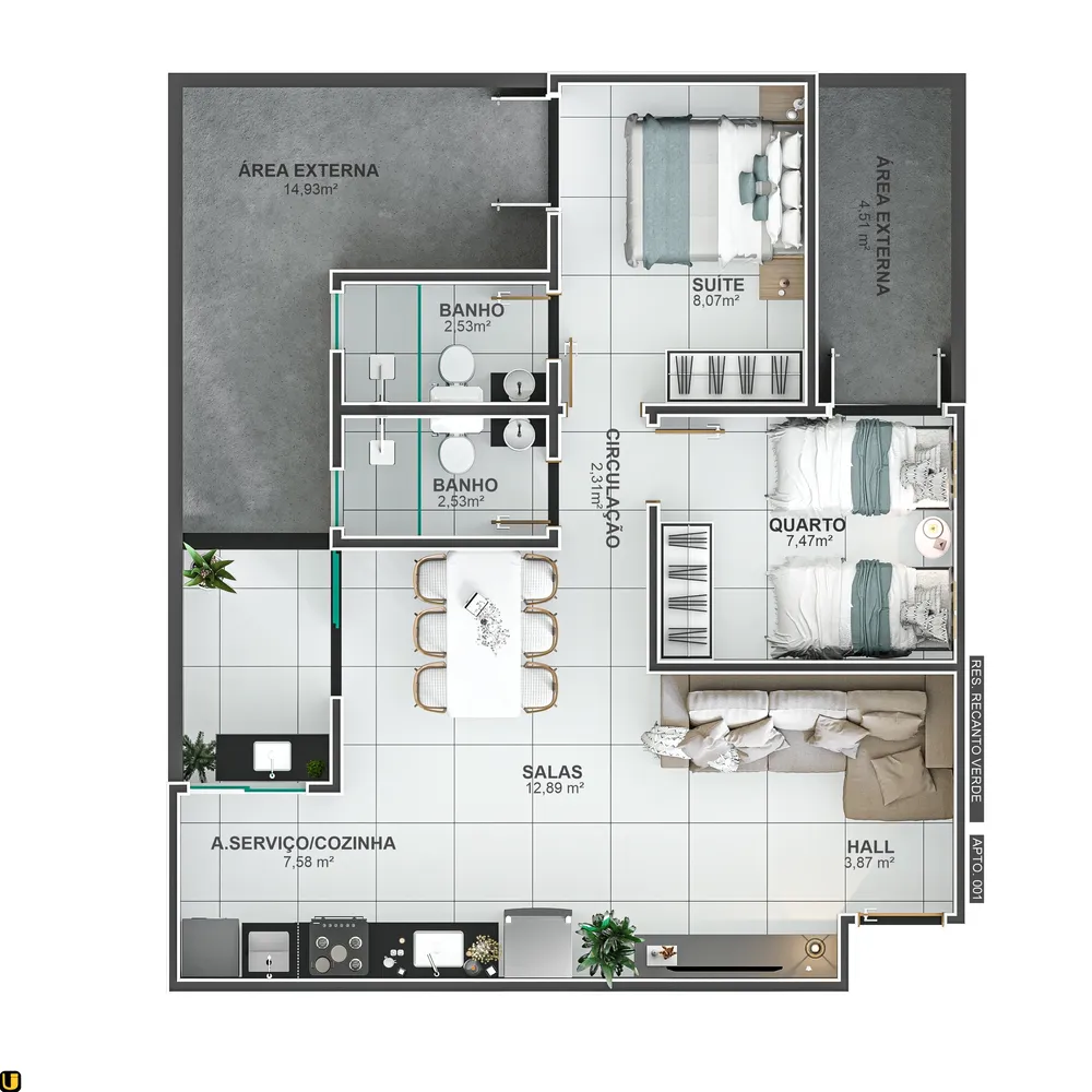 Apartamento, 2 quartos, 52 m² - Foto 6