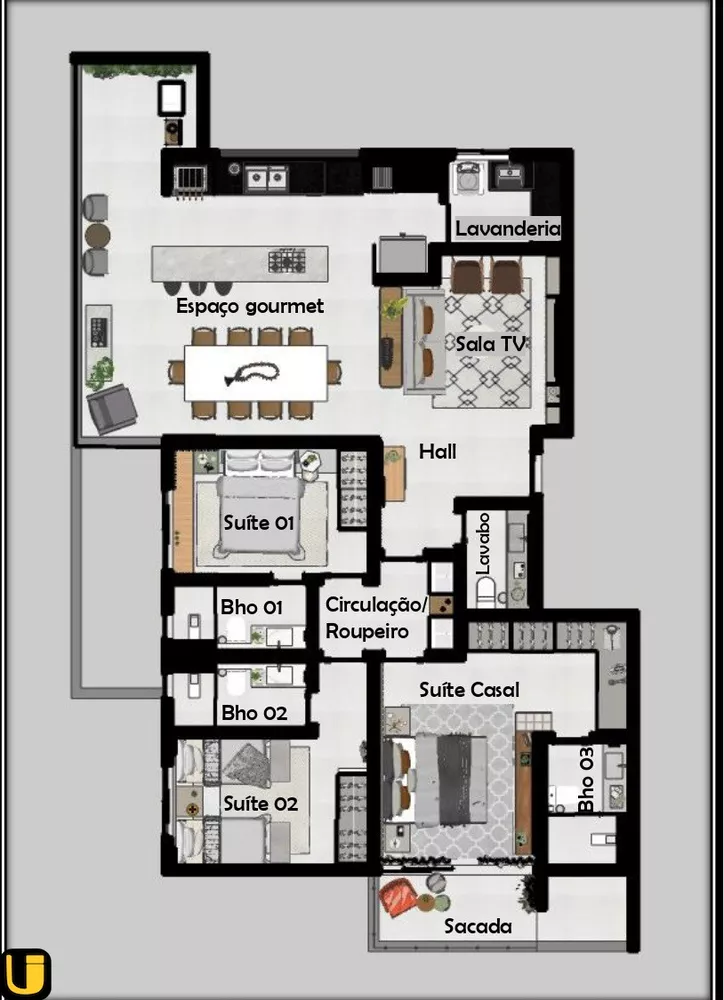 Apartamento à venda com 3 quartos, 142m² - Foto 4