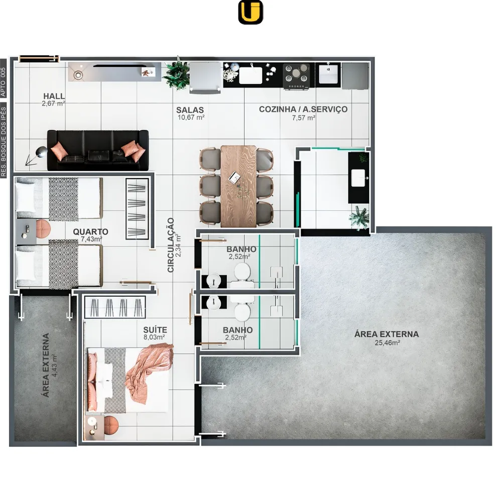 Apartamento, 2 quartos, 52 m² - Foto 13