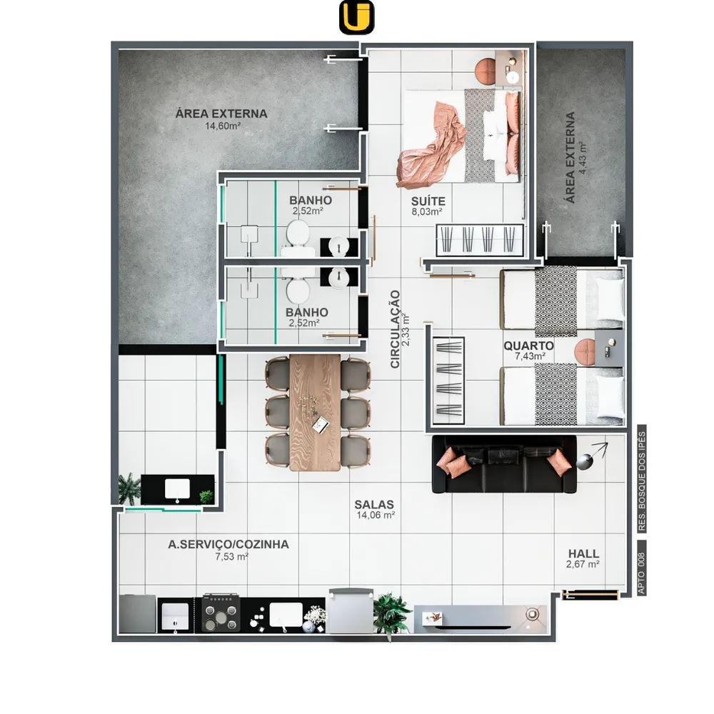Apartamento, 2 quartos, 52 m² - Foto 16