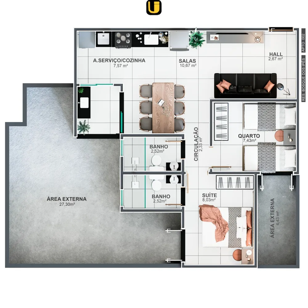 Apartamento, 2 quartos, 52 m² - Foto 10