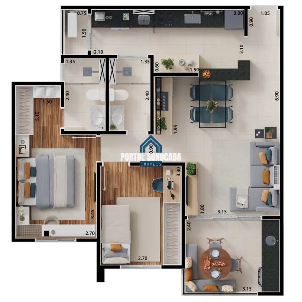 Apartamento, 2 quartos, 76 m² - Foto 7