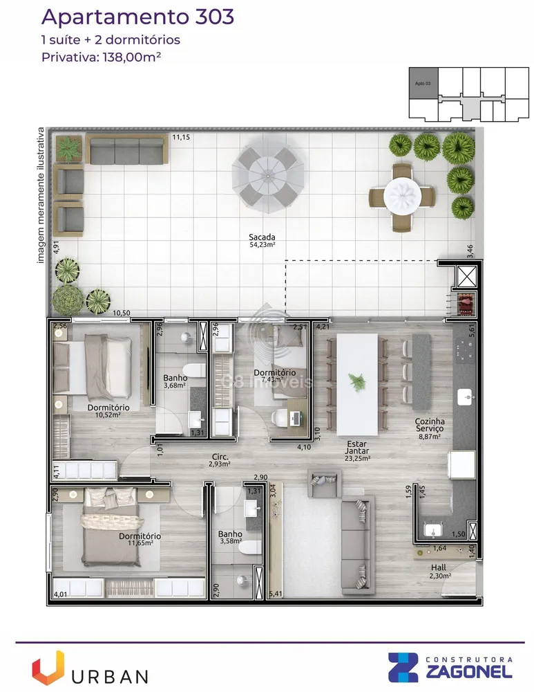 Apartamento, 3 quartos, 36 m² - Foto 3