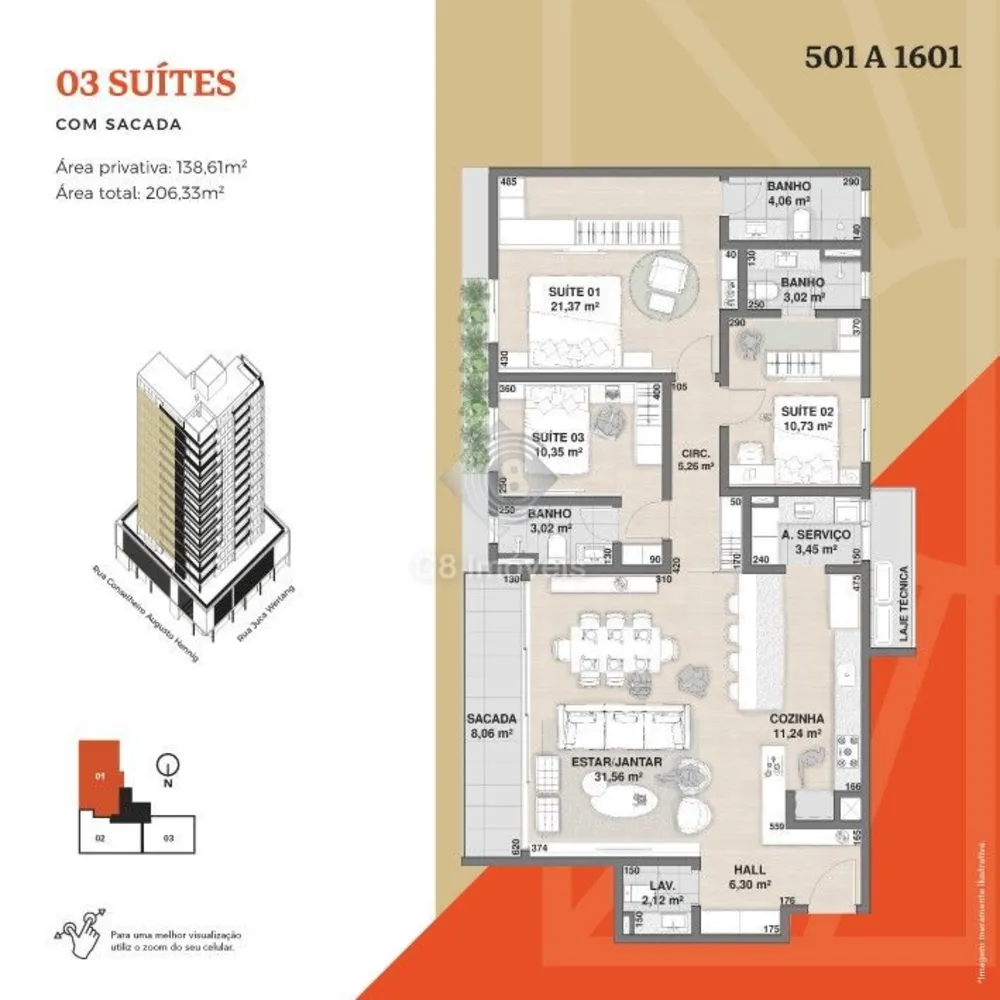 Apartamento, 3 quartos, 138 m² - Foto 1