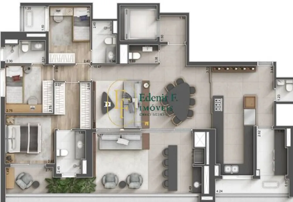 Apartamento, 3 quartos, 157 m² - Foto 1
