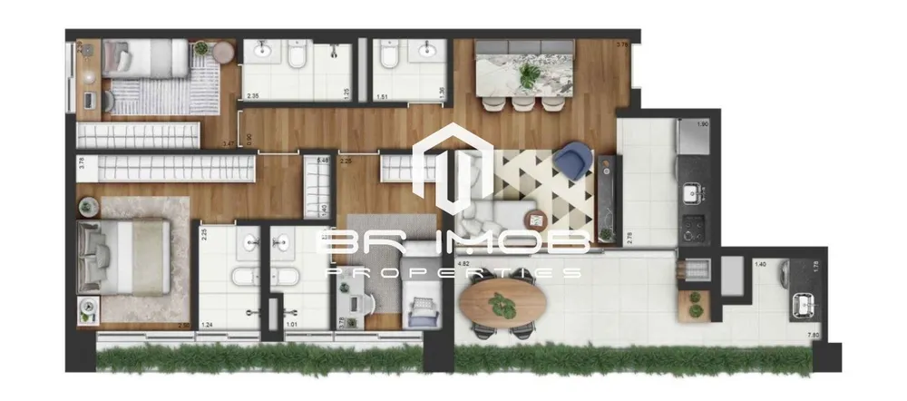 Apartamento, 2 quartos, 105 m² - Foto 3