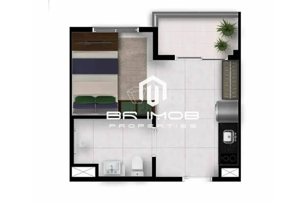 Apartamento, 1 quarto, 24 m² - Foto 2