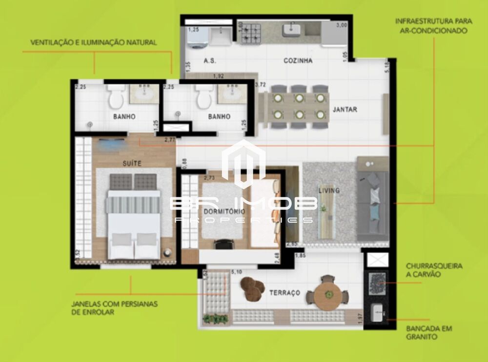 Apartamento, 2 quartos, 80 m² - Foto 2