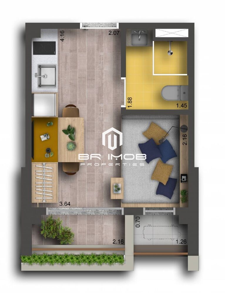 Apartamento, 1 quarto, 21 m² - Foto 2