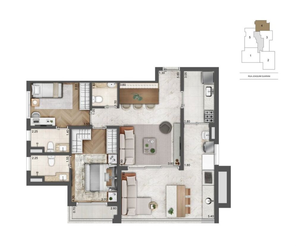 Apartamento, 3 quartos, 136 m² - Foto 2