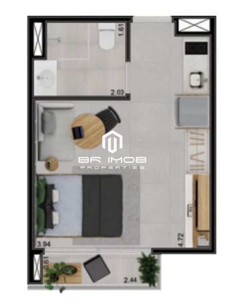 Apartamento, 1 quarto, 24 m² - Foto 1