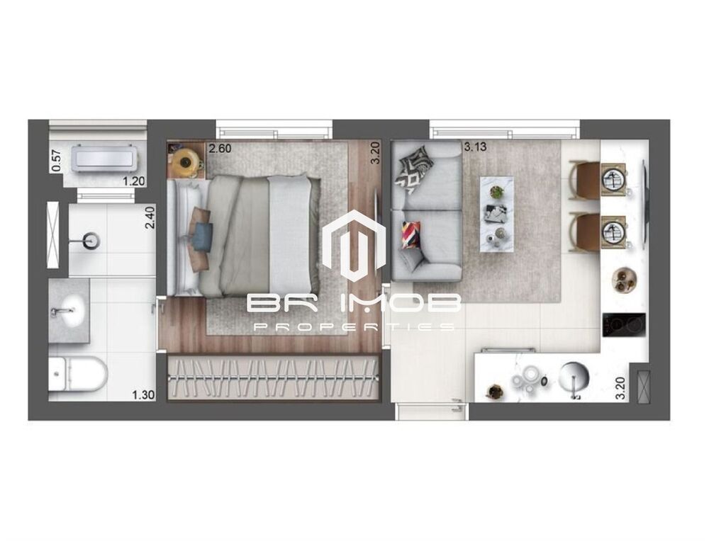 Apartamento, 1 quarto, 28 m² - Foto 3