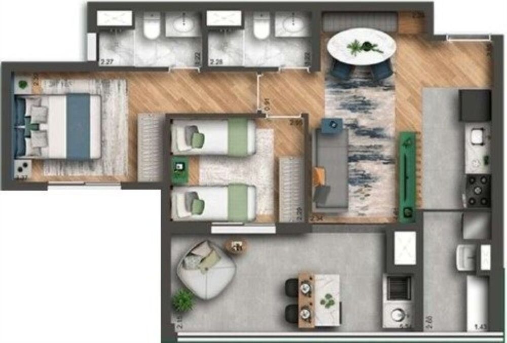 Apartamento, 3 quartos, 69 m² - Foto 9
