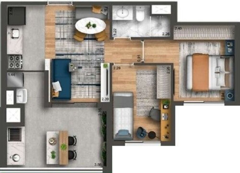 Apartamento, 3 quartos, 69 m² - Foto 1