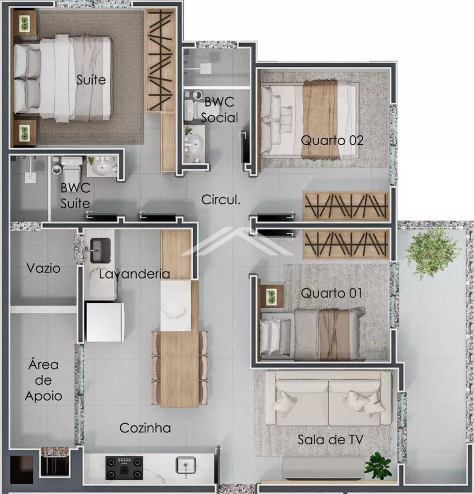 Apartamento, 3 quartos, 77 m² - Foto 2