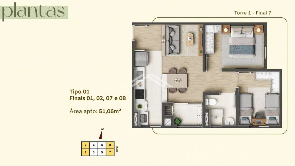 Apartamento, 2 quartos, 51 m² - Foto 14