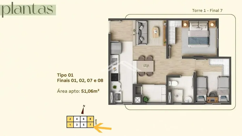 Apartamento, 2 quartos, 51 m² - Foto 15