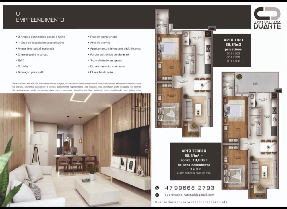 Apartamento à venda com 2 quartos, 65m² - Foto 2