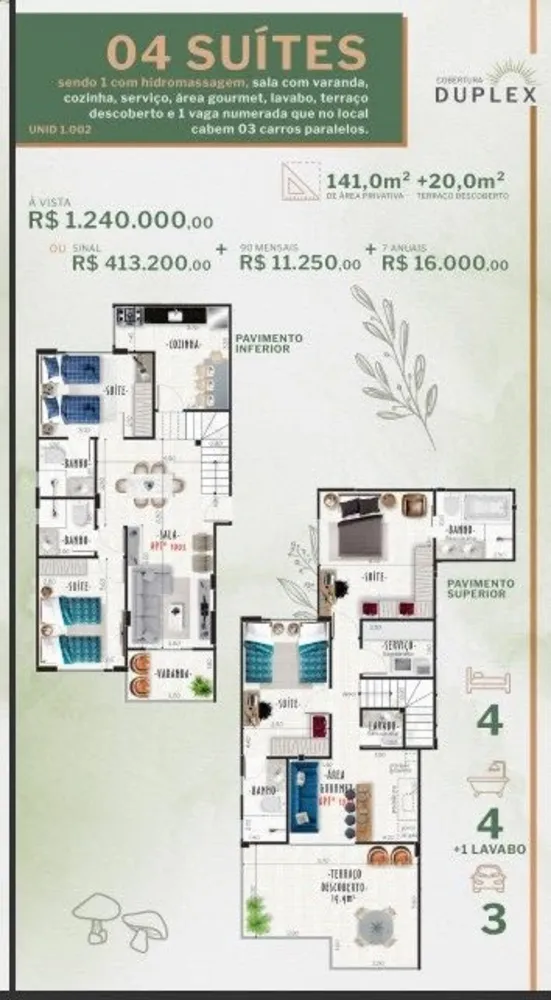 Cobertura, 4 quartos, 161 m² - Foto 2